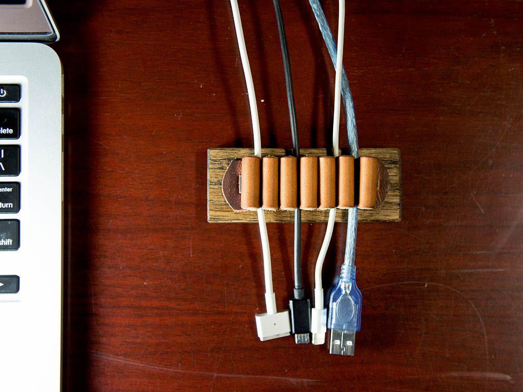Milwaukee Leather Cable Organizer - Chestnut Cable Organizers - olpr.