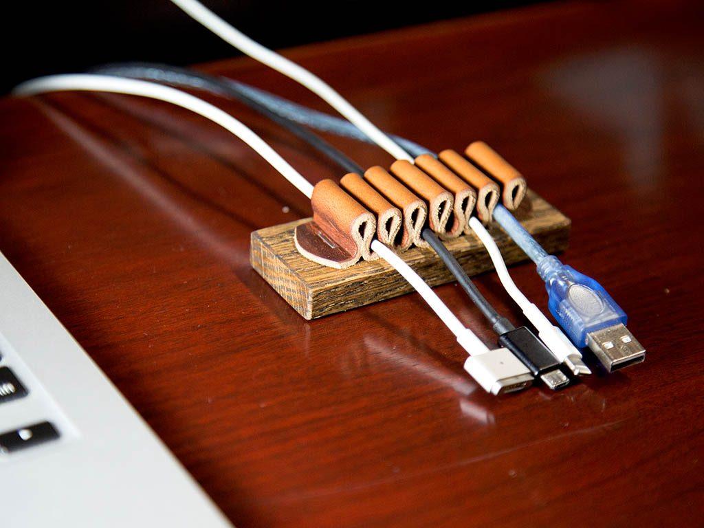 Milwaukee Leather Cable Organizer - Chestnut Cable Organizers - olpr.