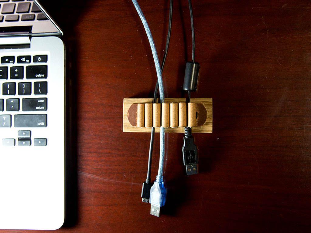 thumbnail image 2 of Handmade Leather Cable Keeper Set – 70x20mm Wire Holder For Charging Cords Organizer 2 of 3
