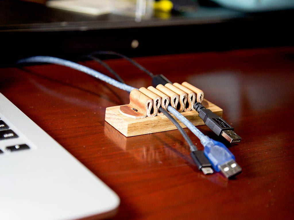 Milwaukee Leather Cable Organizer Natural ➜ Made in USA