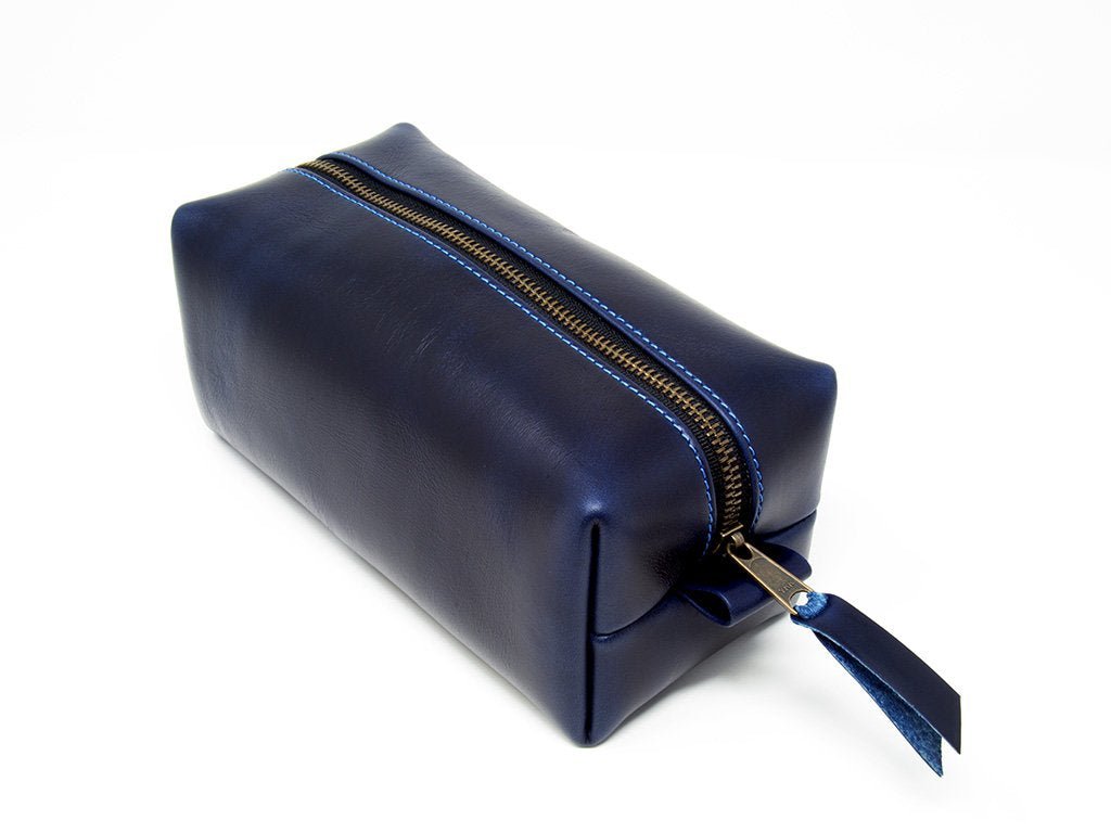Milwaukee Leather Dopp Kit - Blue Toiletry Bag - olpr.