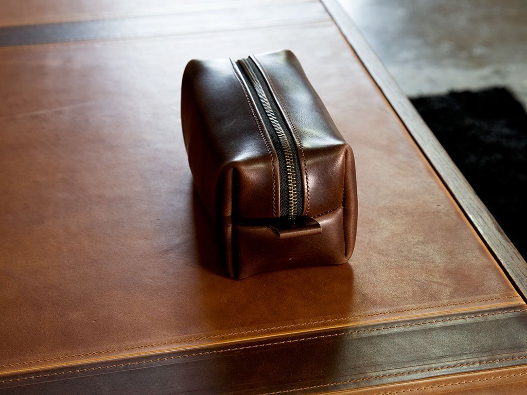 Milwaukee Leather Dopp Kit - Brown Toiletry Bag - olpr.