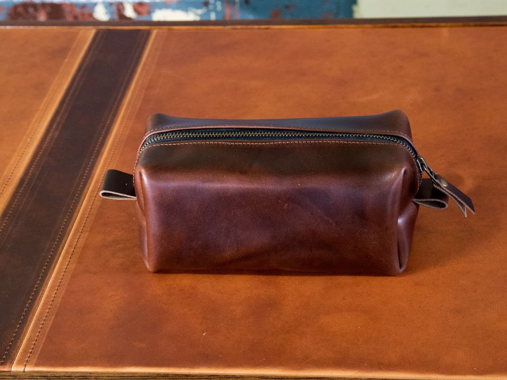 Milwaukee Leather Dopp Kit - Brown Toiletry Bag - olpr.
