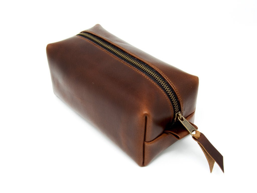 Milwaukee Leather Dopp Kit - Brown Toiletry Bag - olpr.