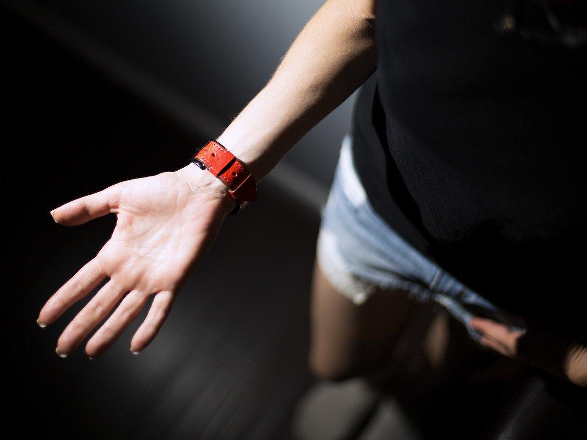 Italian Leather Apple Watch Band - Red - olpr.