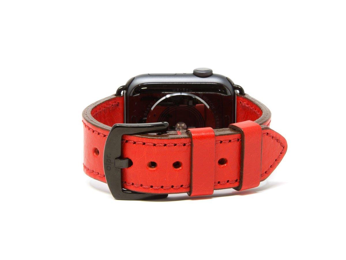Italian Leather Apple Watch Band - Red - olpr.