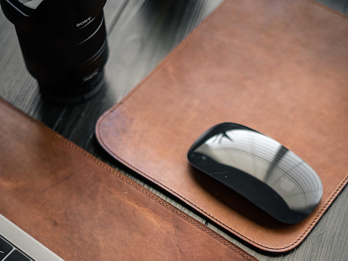 Leather Mouse Pad Milwaukee - Natural Desk Pad - olpr.