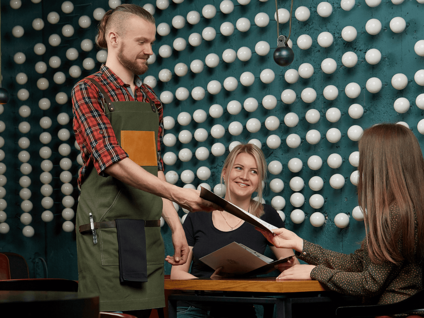 Canvas and Leather Apron - Olive Apron - olpr.