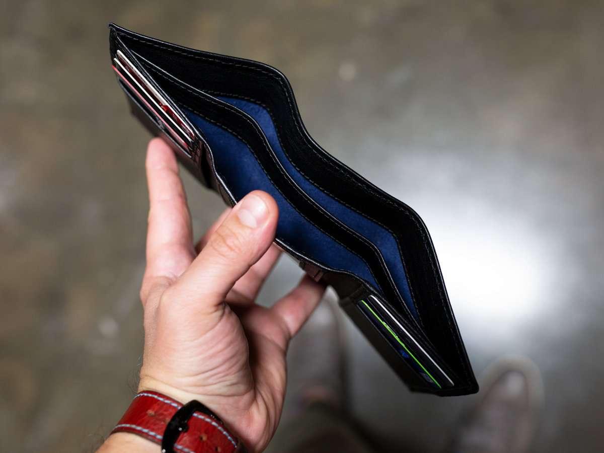 Italian Leather Trifold Wallet - Black Wallet - olpr.