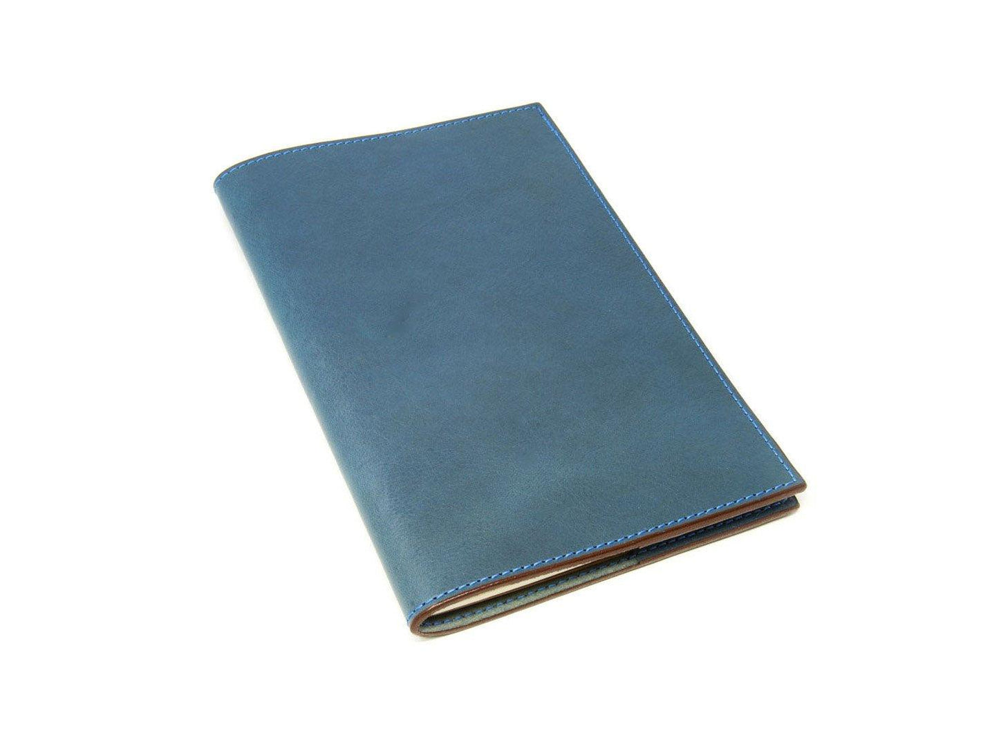 Pocket Italian Leather Lined Notebook - Blue Notebook - olpr.
