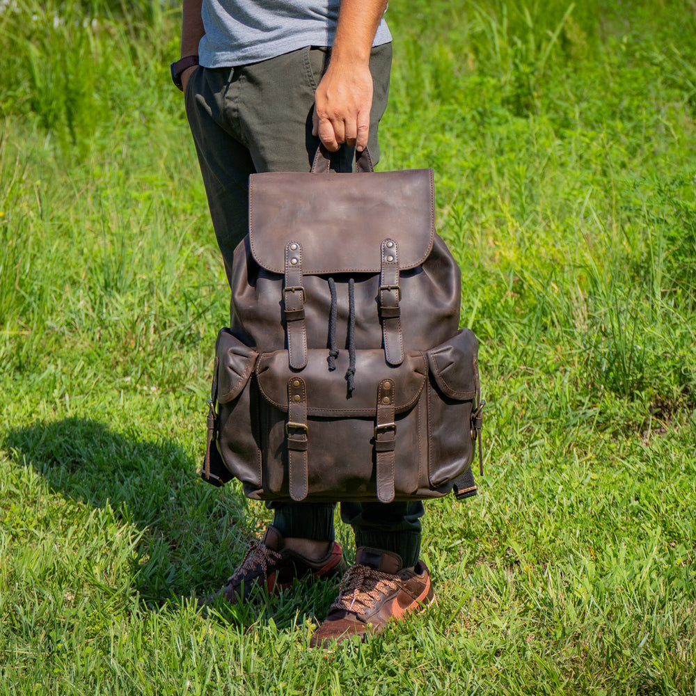 Crazy Horse Leather Backpack Adventure for Man
