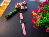 Italian Leather Apple Watch Band - Pink