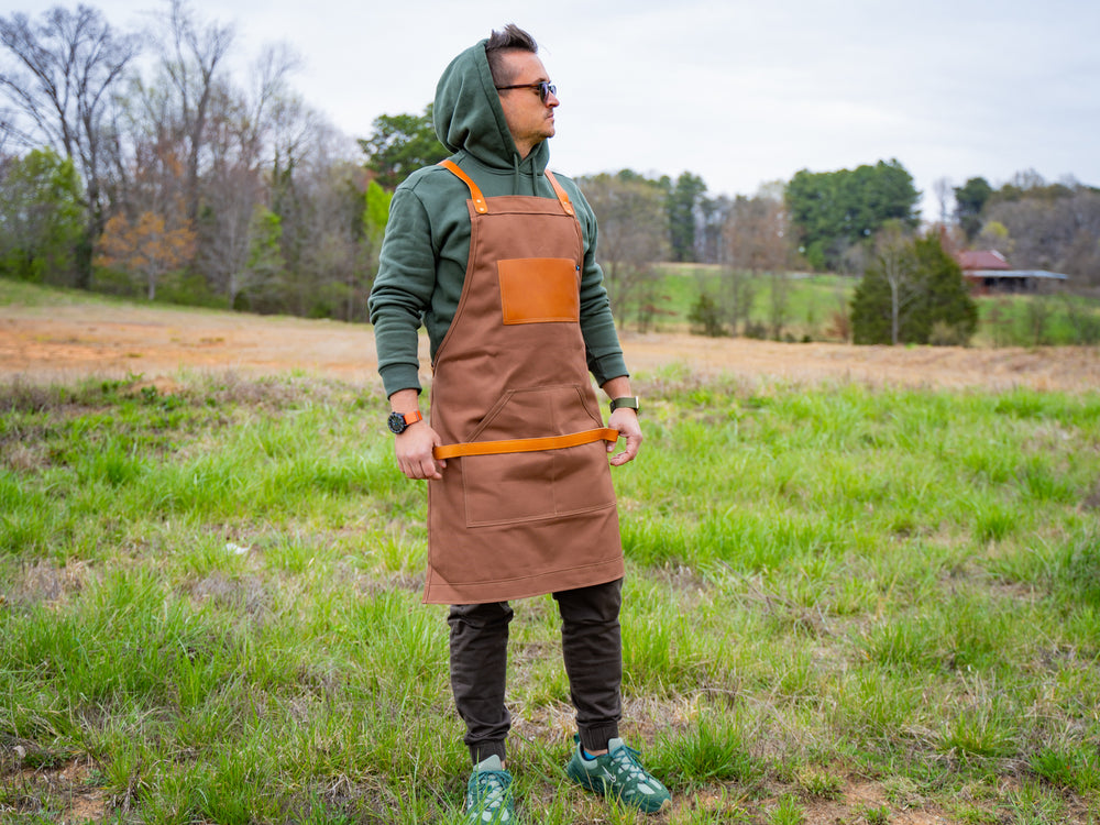 Canvas and Leather Apron - Cinnamon