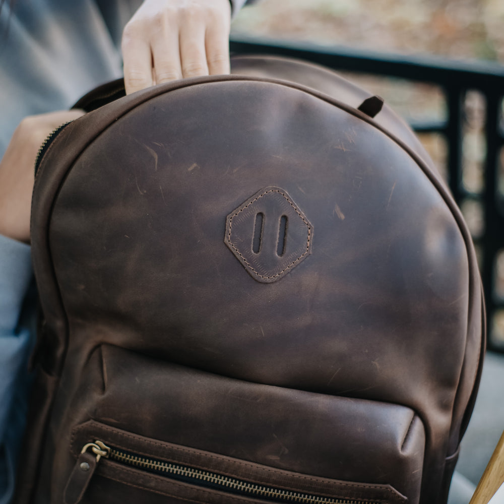 
                      
                        Leather Backpack City for Woman - Brown
                      
                    