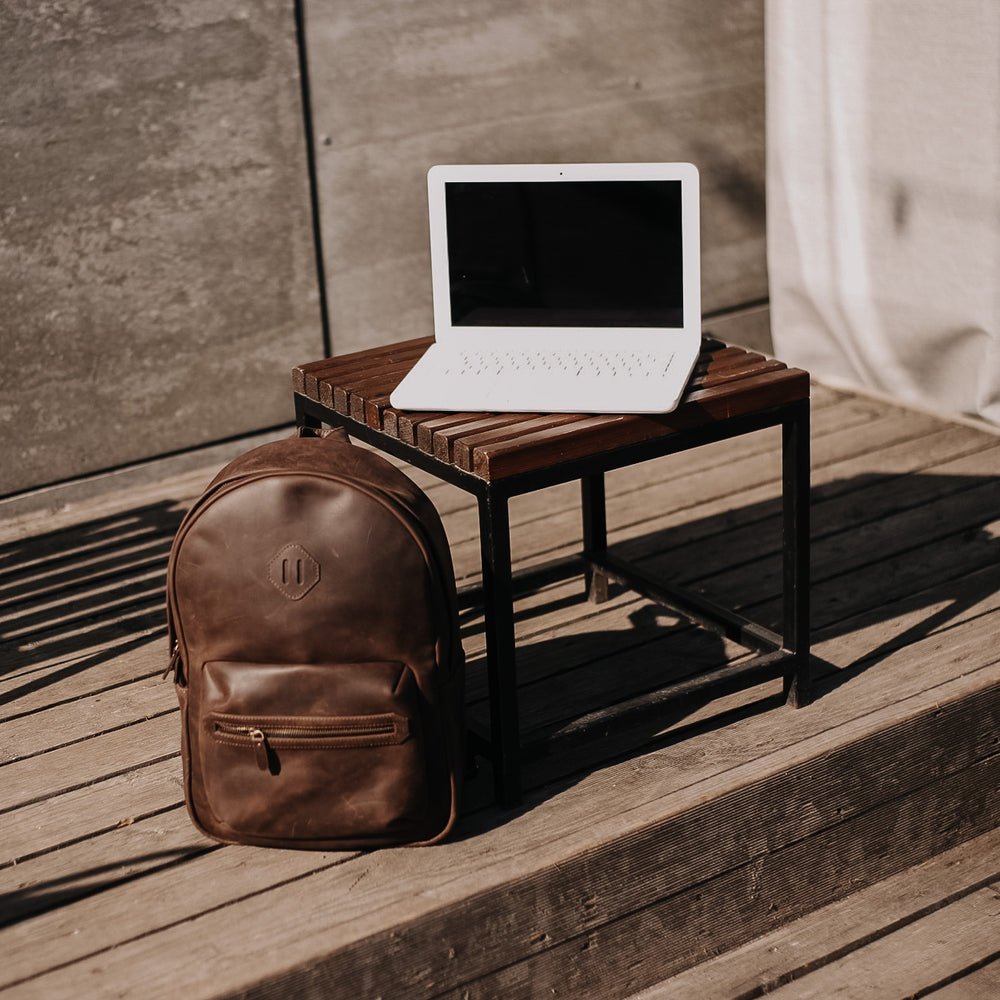 
                      
                        Leather Backpack City for Woman - Brown
                      
                    