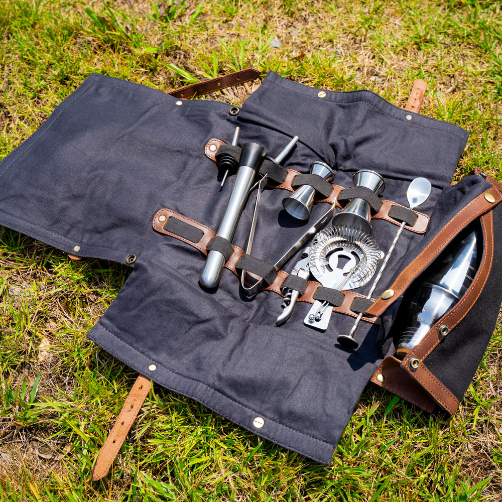 
                      
                        Waxed Canvas and Leather Bartender Bag - Black
                      
                    