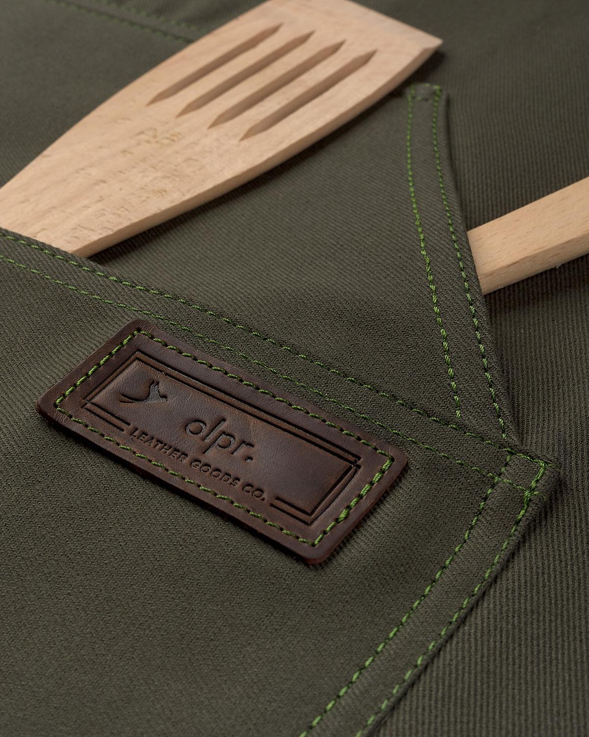 Canvas Bib Apron with Pockets - Olive