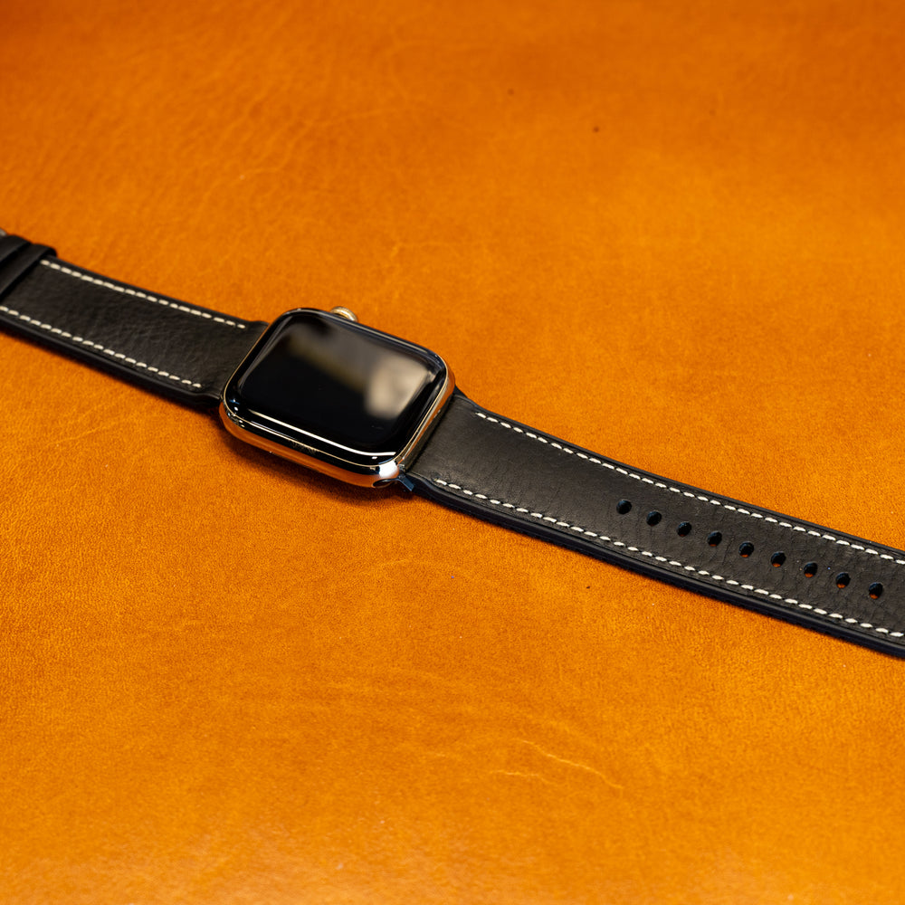 
                      
                        Italian Leather Apple Watch Band with Rubber Backing - Black
                      
                    