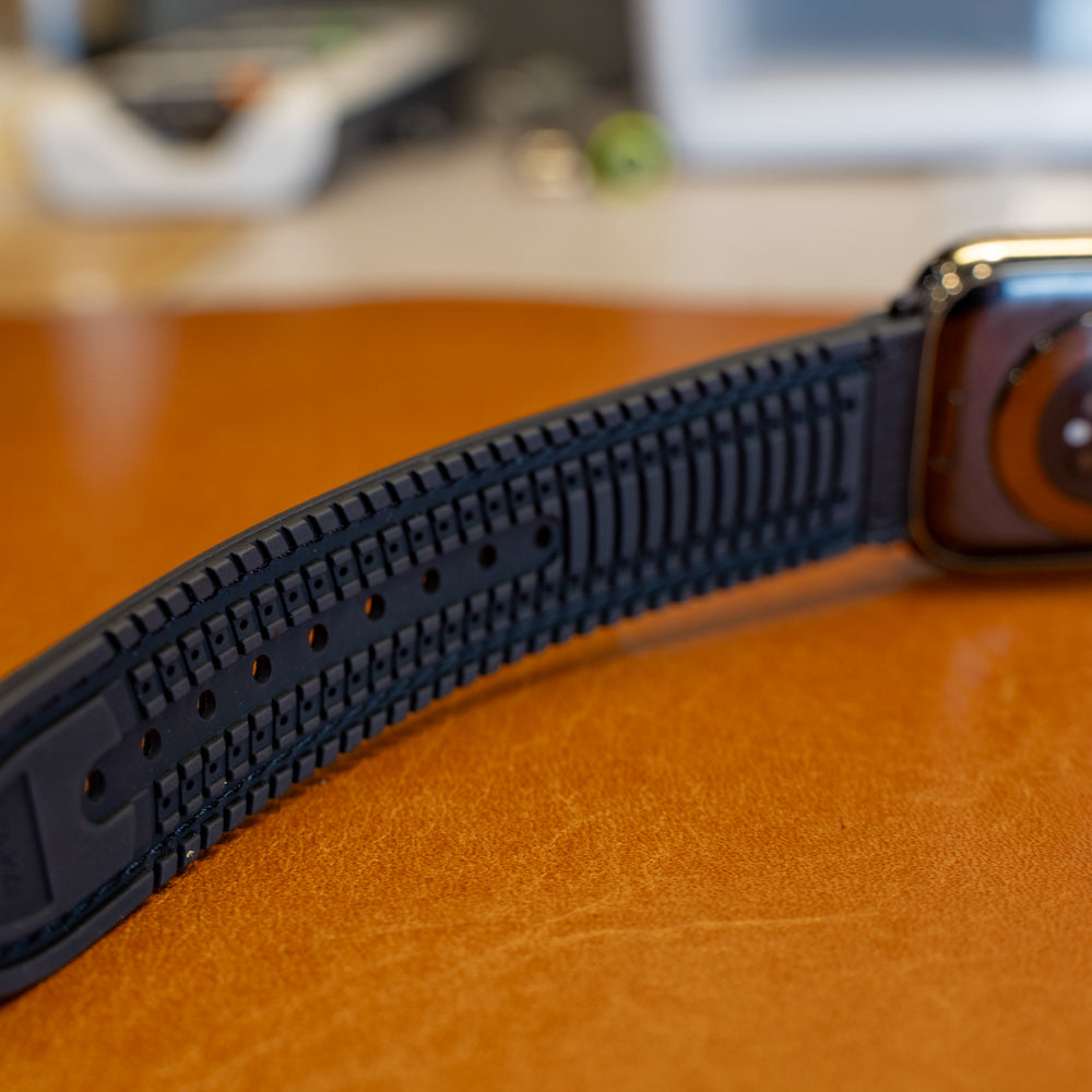 
                      
                        Italian Leather Apple Watch Band with Rubber Backing - Navy
                      
                    