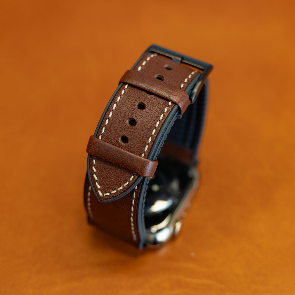 
                      
                        Italian Leather Apple Watch Band with Rubber Backing - Chestnut
                      
                    