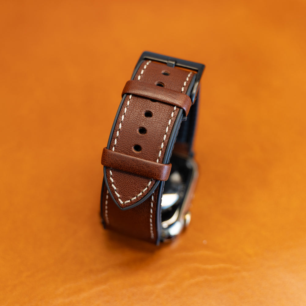 
                      
                        Italian Leather Apple Watch Band with Rubber Backing - Chestnut
                      
                    