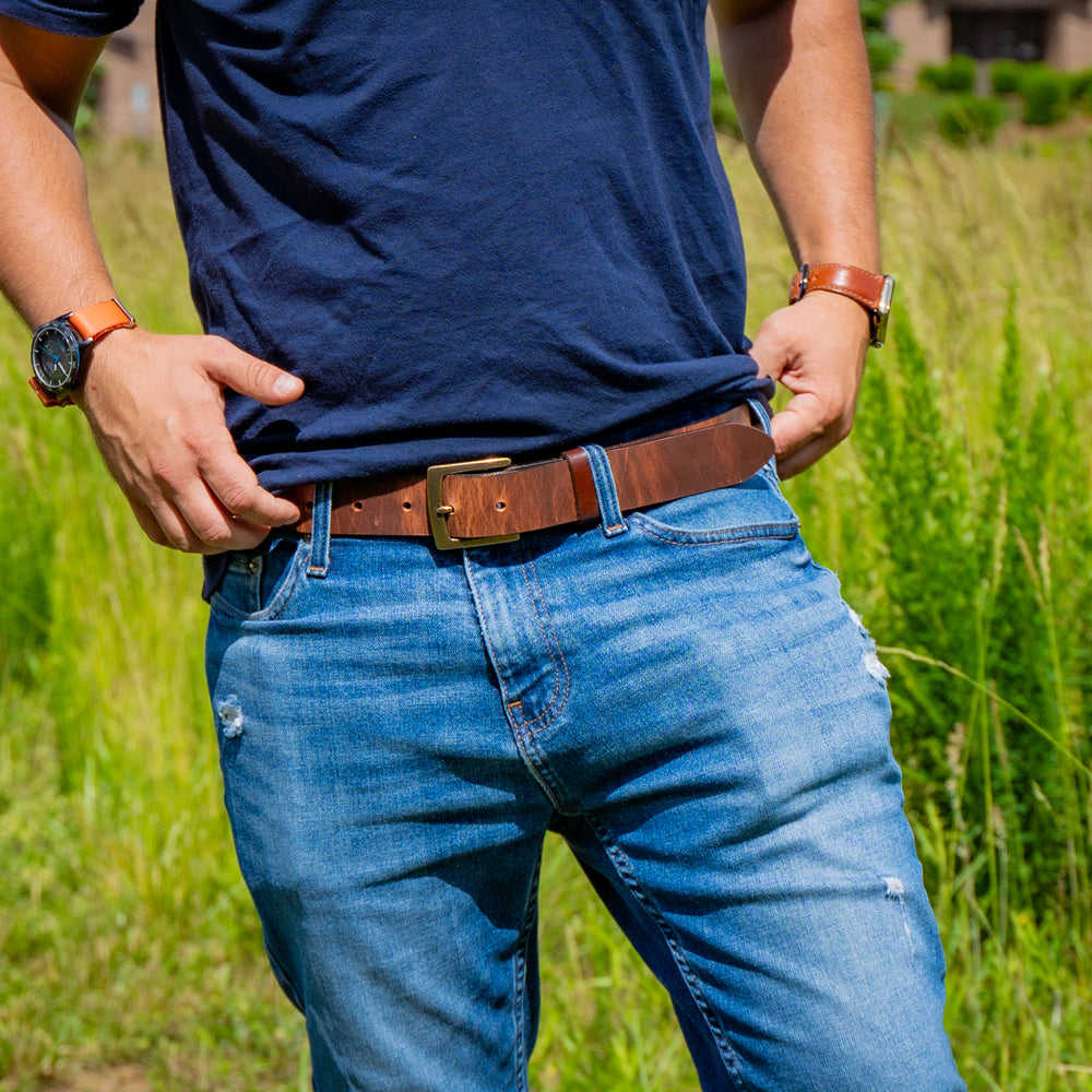 
                      
                        Leather Belt - Brown with Pull Up Effect
                      
                    