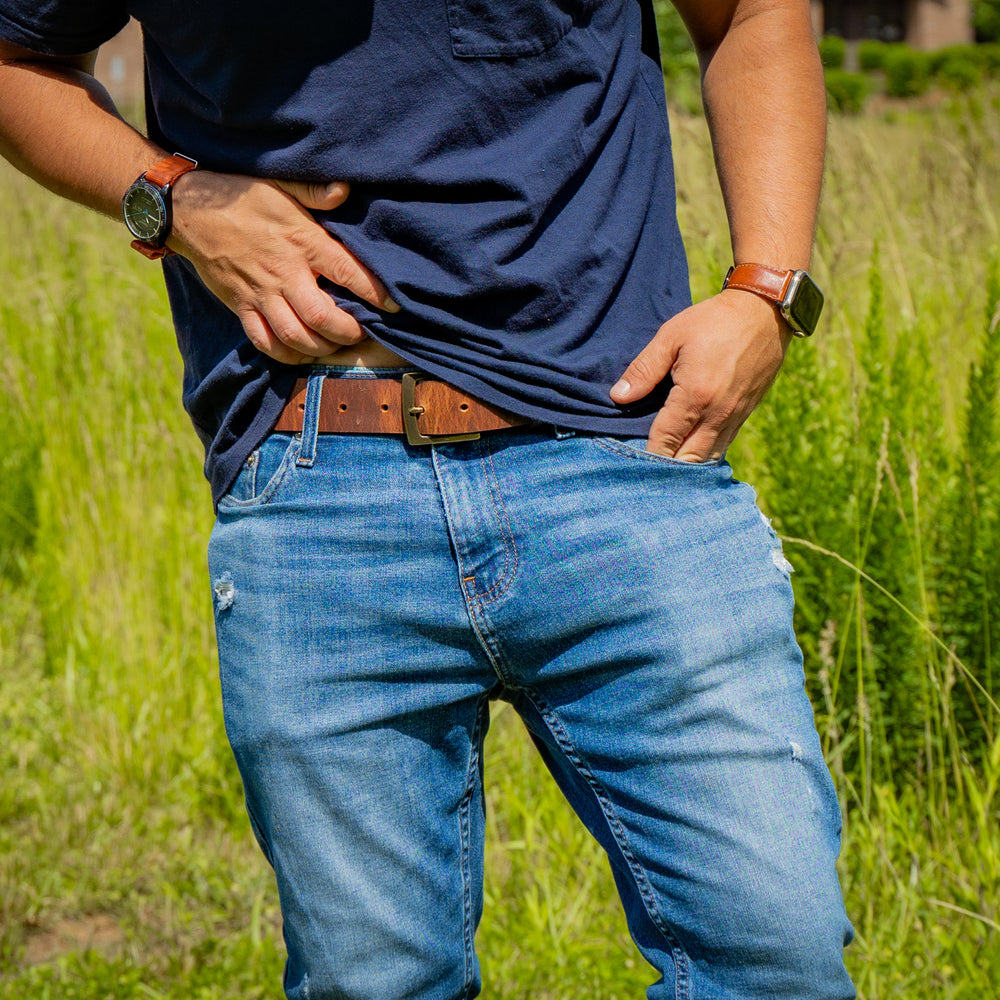 
                      
                        Leather Belt - Brown with Pull Up Effect
                      
                    