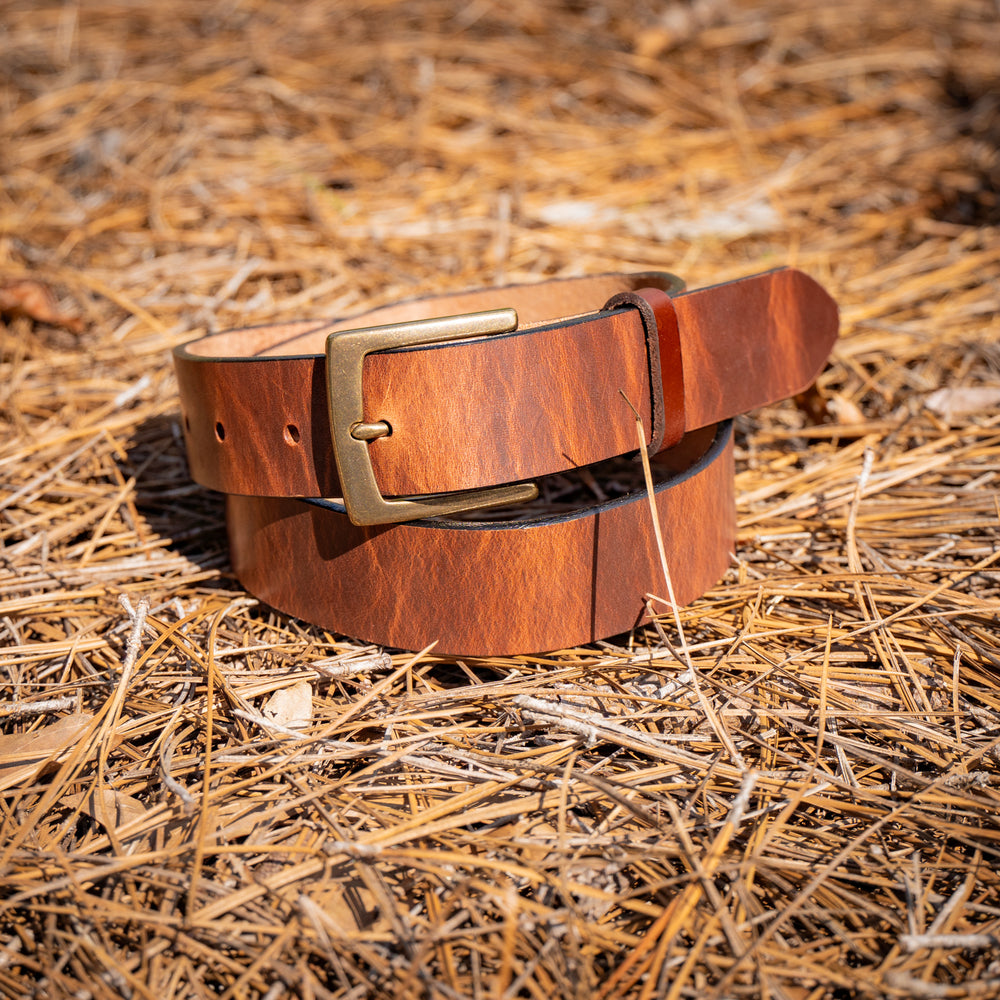 Leather Belt - Brown with Pull Up Effect