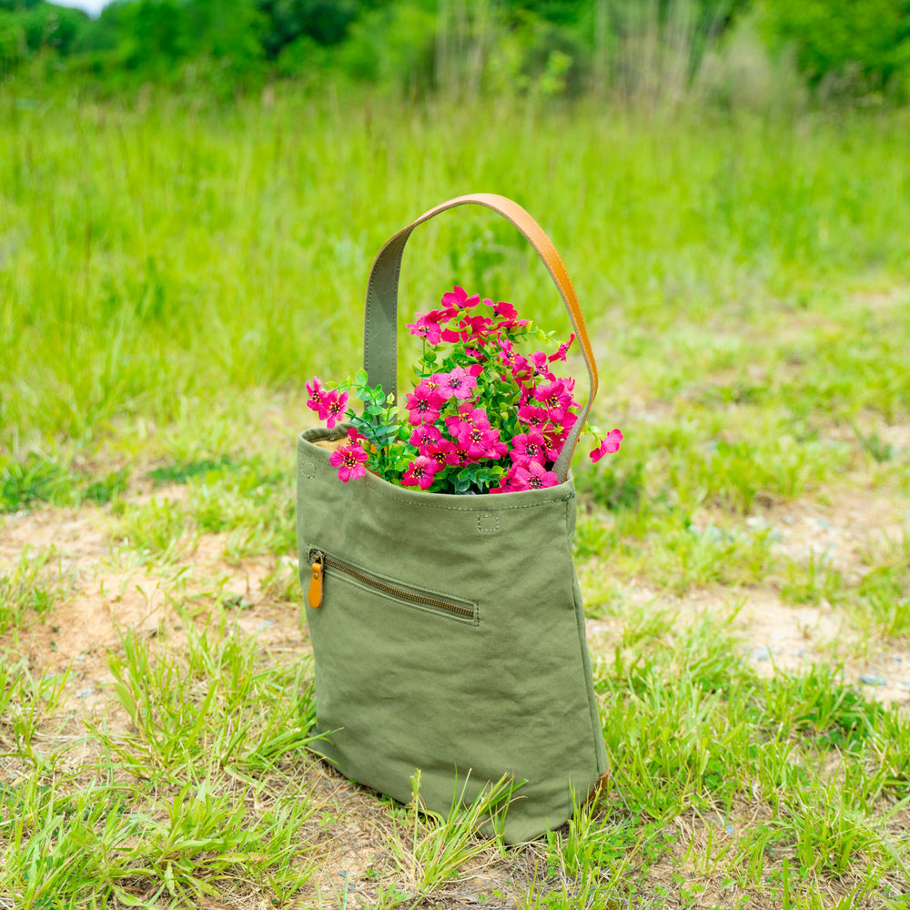 
                      
                        Canvas Bucket Tote Bag - Green
                      
                    