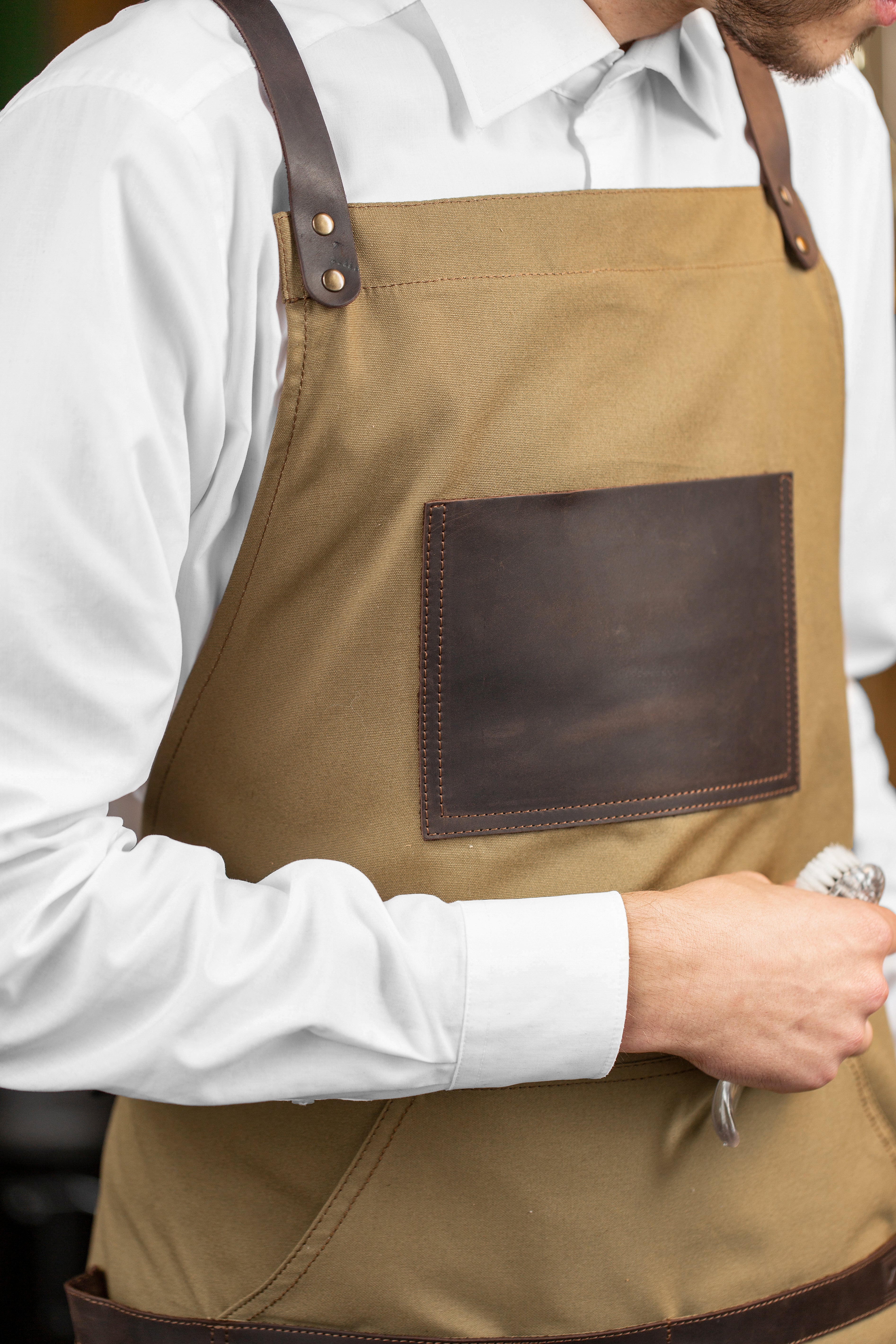 Canvas and Leather Apron - Camel | Made in USA by olpr.