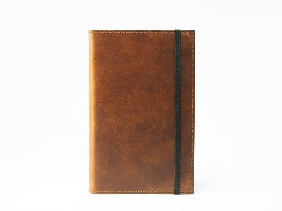 Large Leather Planner Cover - Chestnut