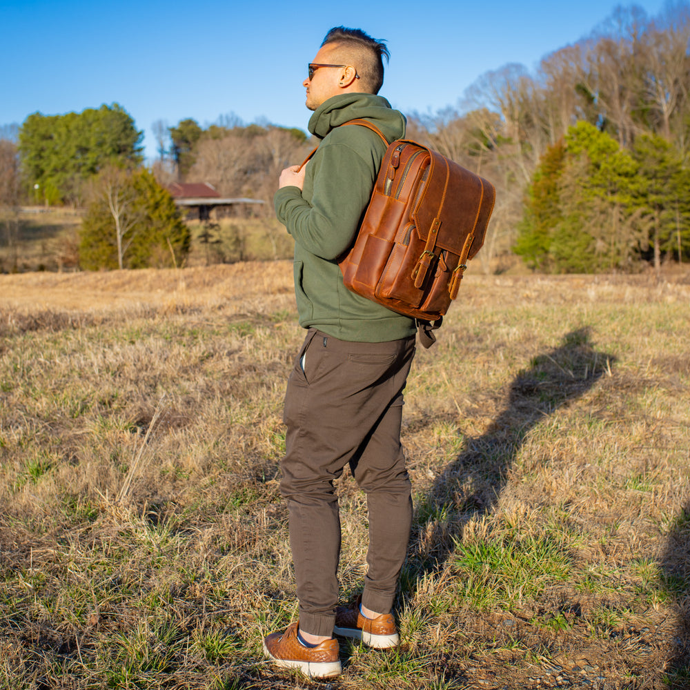 
                      
                        Crazy Horse Leather Backpack Voyager - Ginger
                      
                    