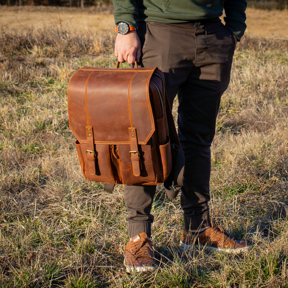 
                      
                        Crazy Horse Leather Backpack Voyager - Ginger
                      
                    