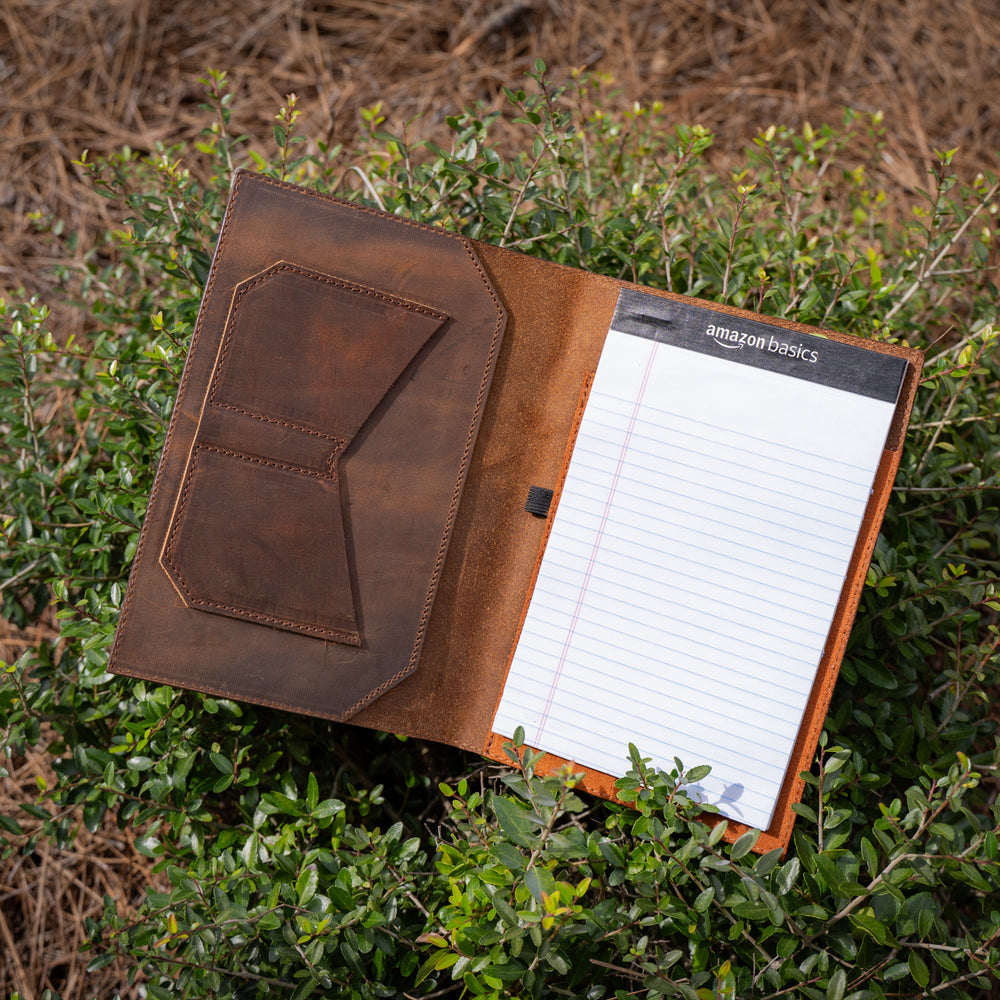 Crazy Horse Leather Padfolio Traditional - Brown
