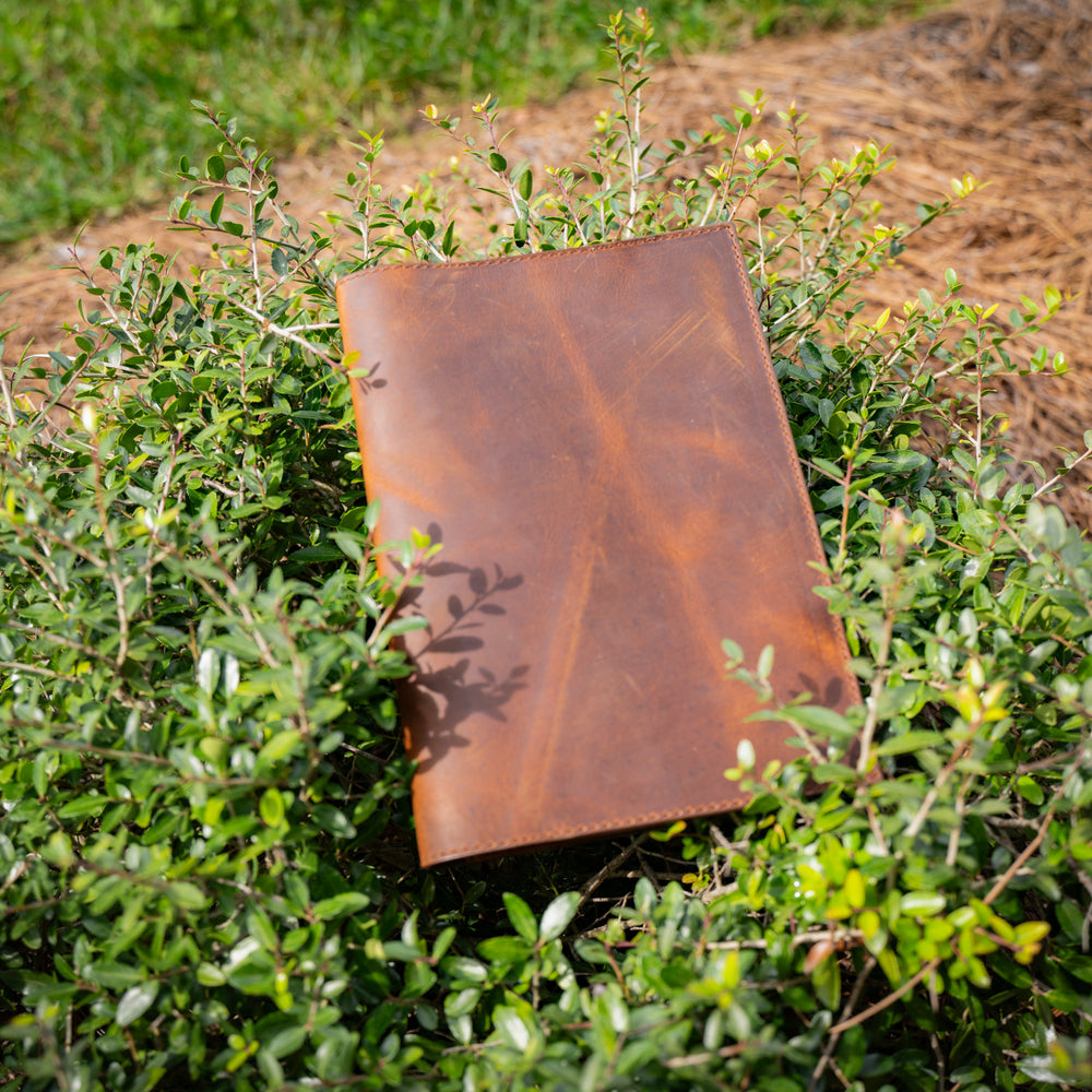 Crazy Horse Leather Padfolio Traditional - Brown