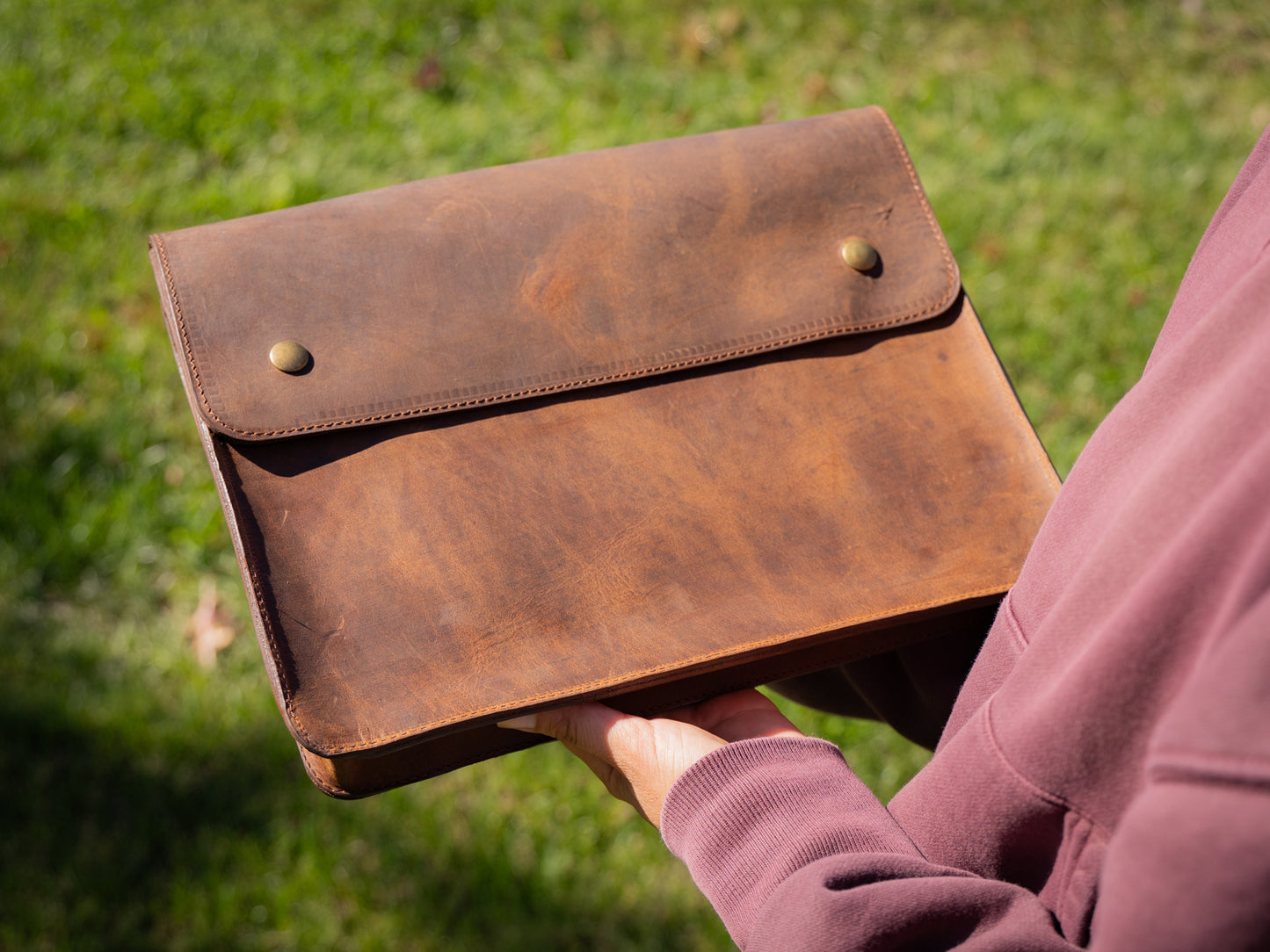 Leather Document Folder - Brown