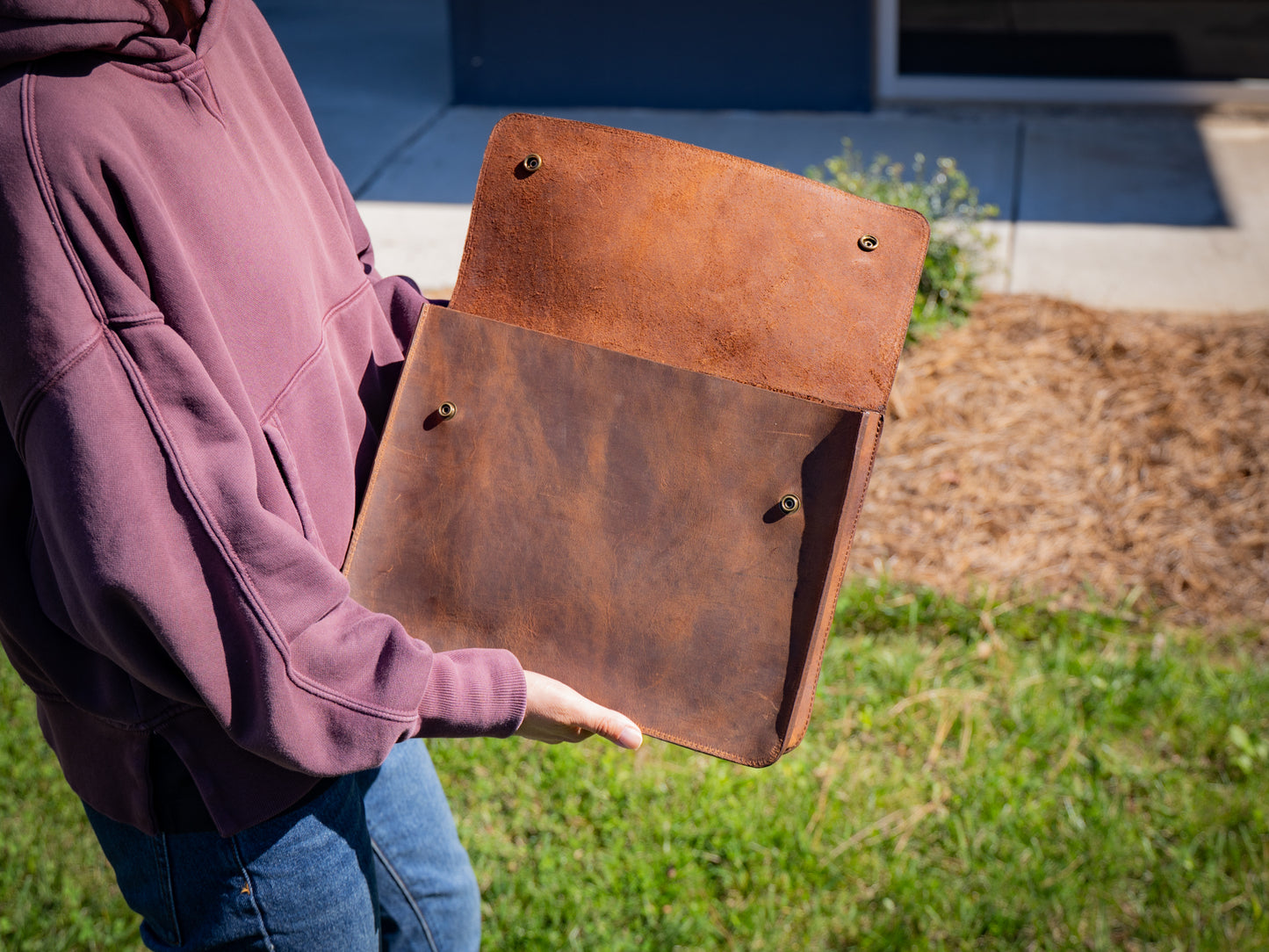 Leather Document Folder - Brown