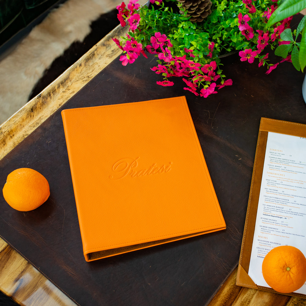 Menu Folder with Ring Binder - Orange