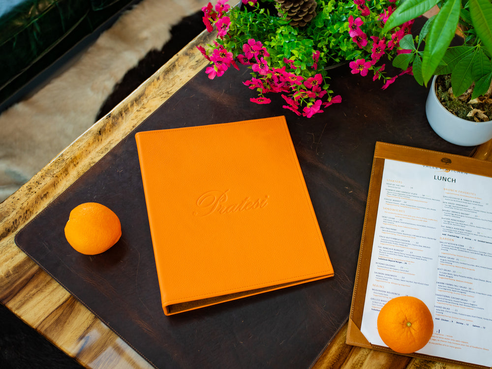 Menu Folder with Ring Binder - Orange