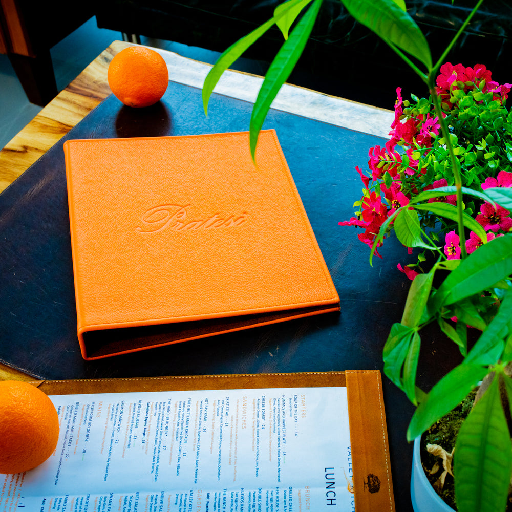 Menu Folder with Ring Binder - Orange