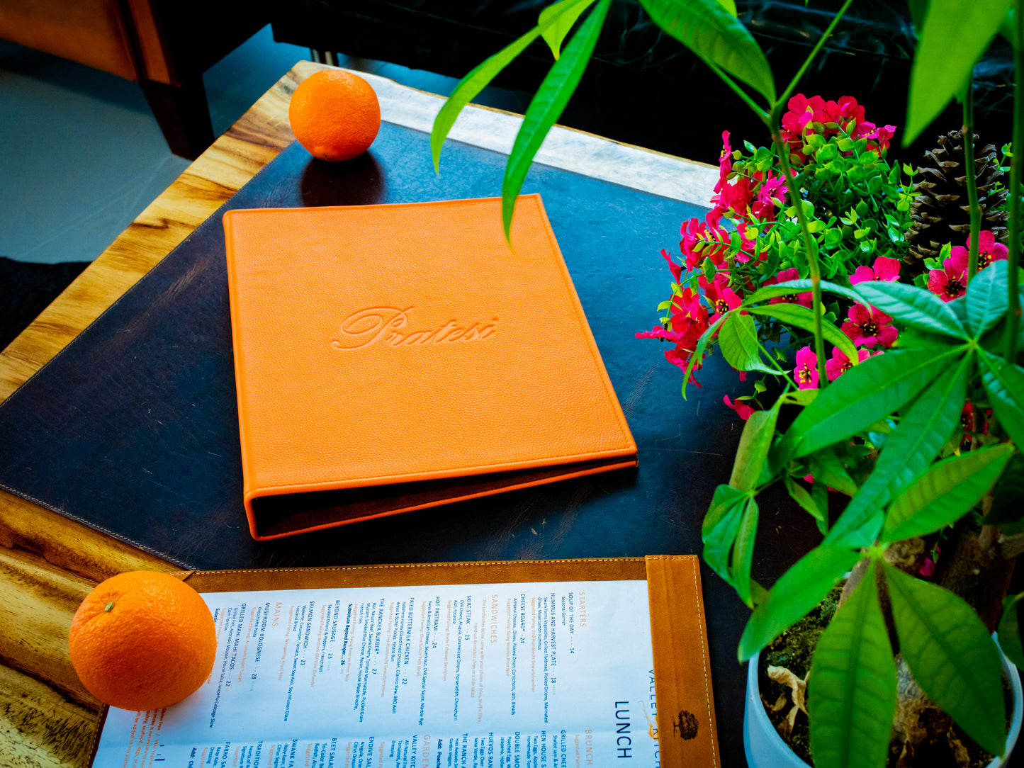 Menu Folder with Ring Binder - Orange