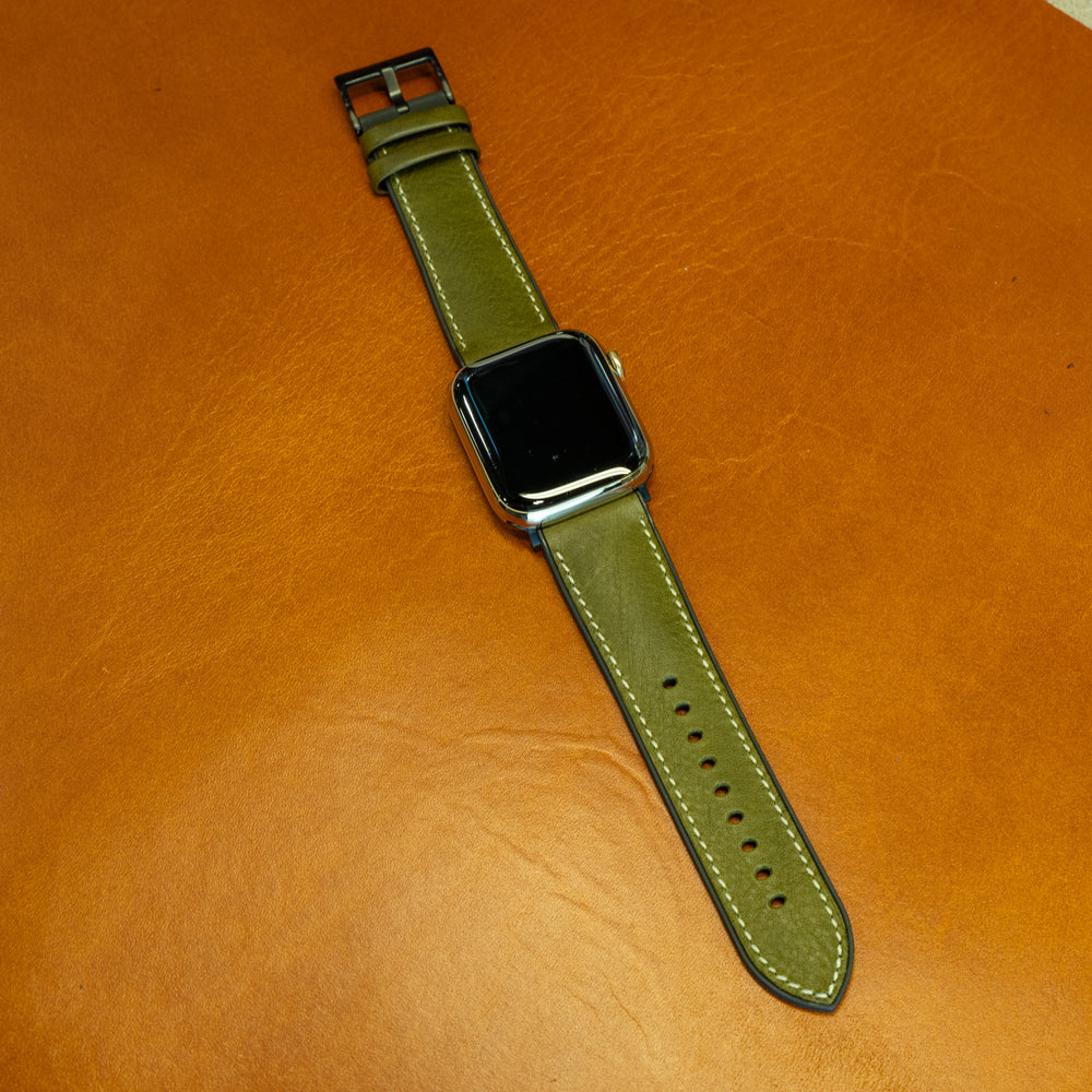 
                      
                        Italian Leather Apple Watch Band with Rubber Backing - Green
                      
                    