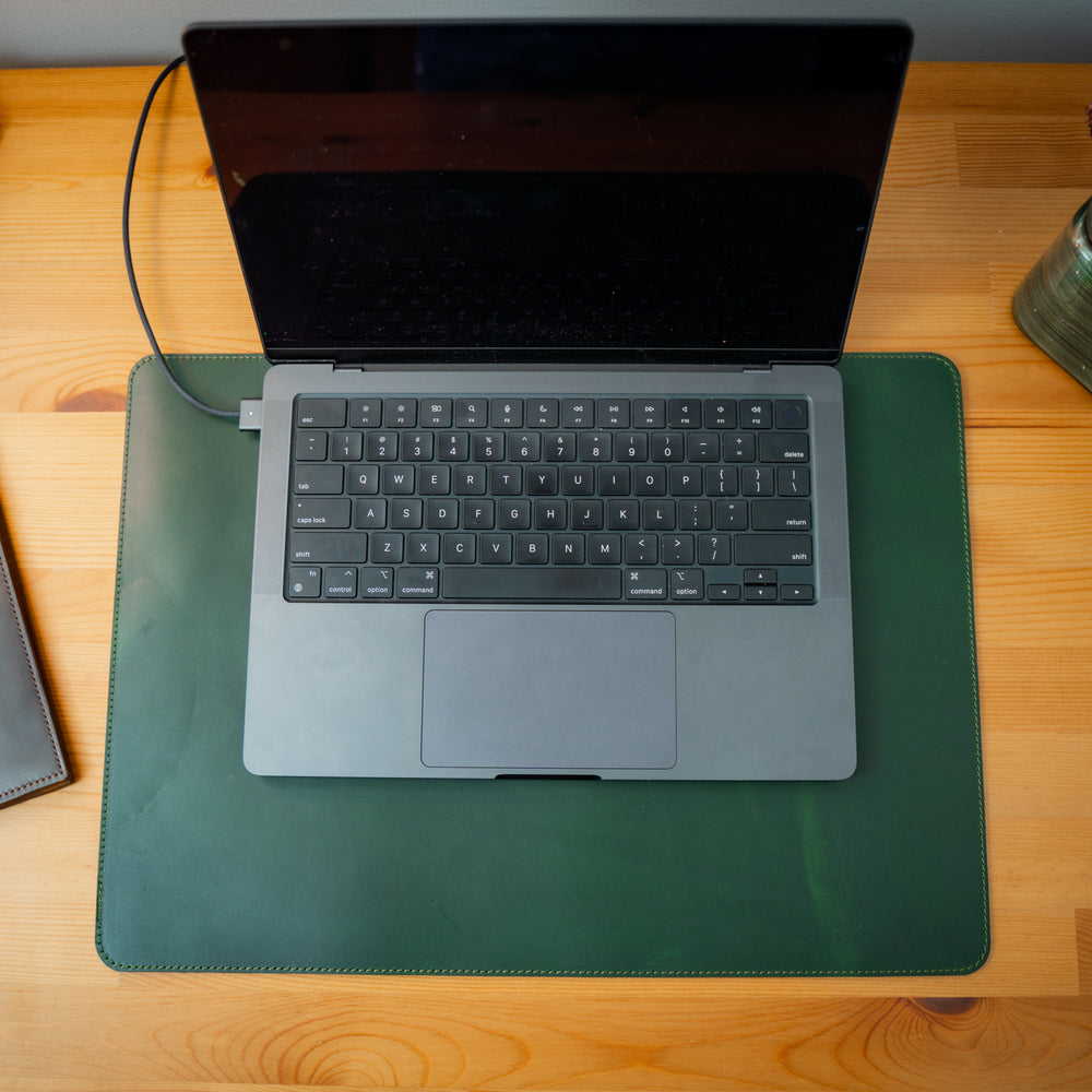 Milwaukee Leather Desk Pad - Green Moss