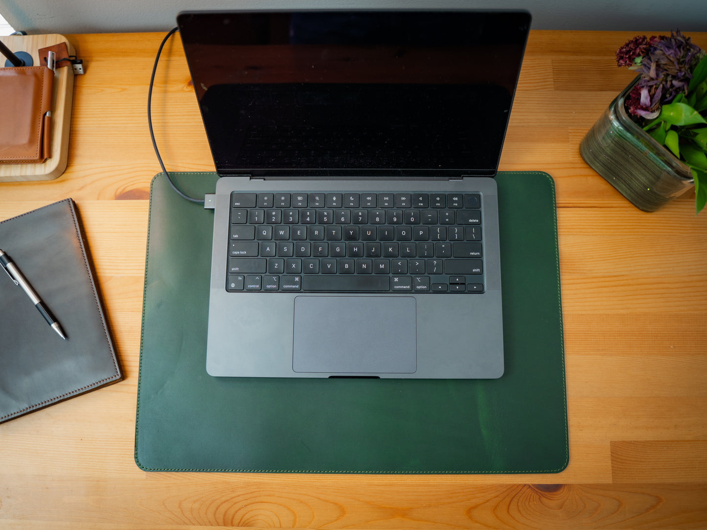 Milwaukee Leather Desk Pad - Green Moss