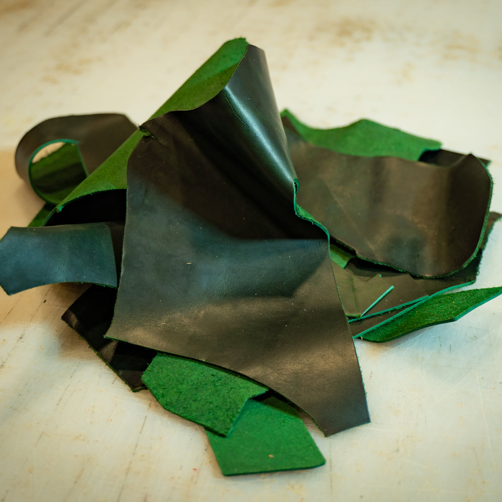 Leather Scraps - Green Moss