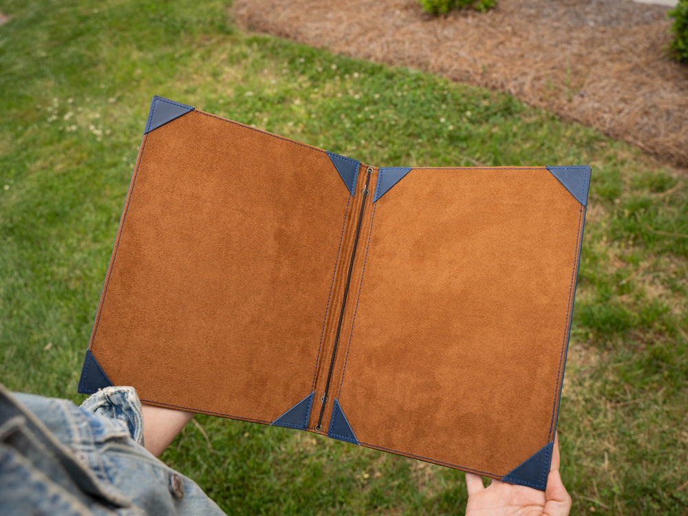 Milwaukee Leather Hardcover Menu with Corners - Navy