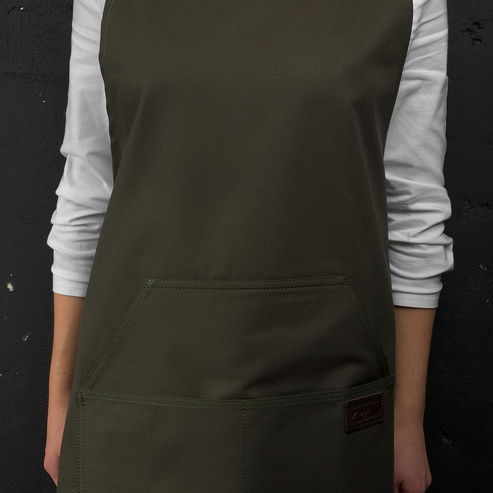 
                      
                        Canvas Bib Apron with Pockets - Olive
                      
                    