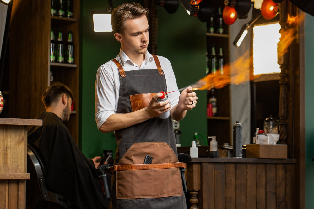 waxed Apron with Leather olpr.