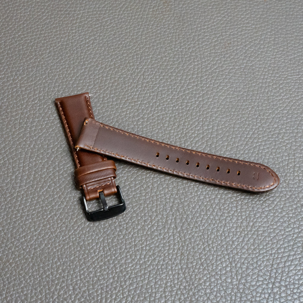 Italian Rustic Leather Watch Band - Chestnut