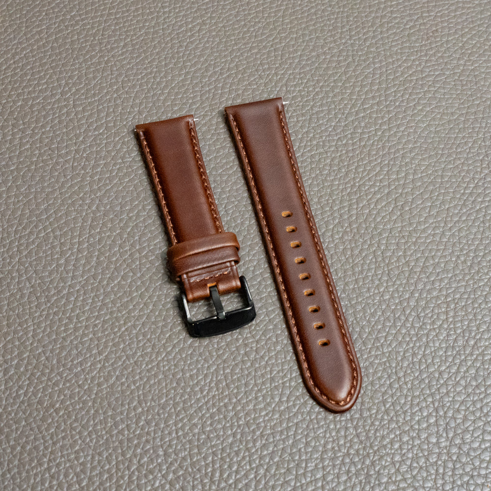 Italian Rustic Leather Watch Band - Chestnut